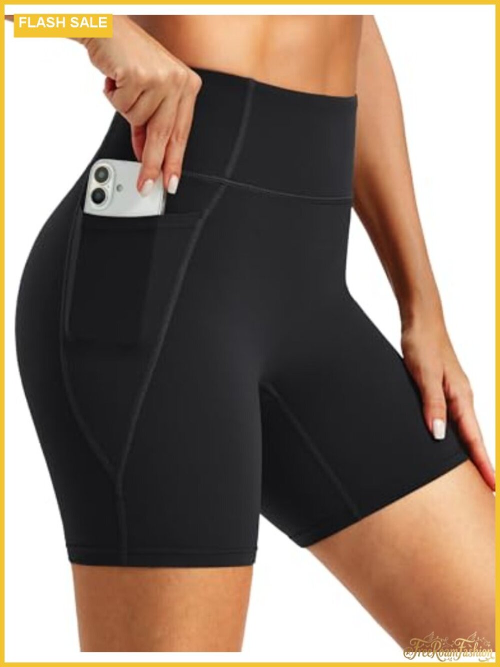 Women's Biker Shorts 6" Inseam Tummy Control Spandex Pockets Running